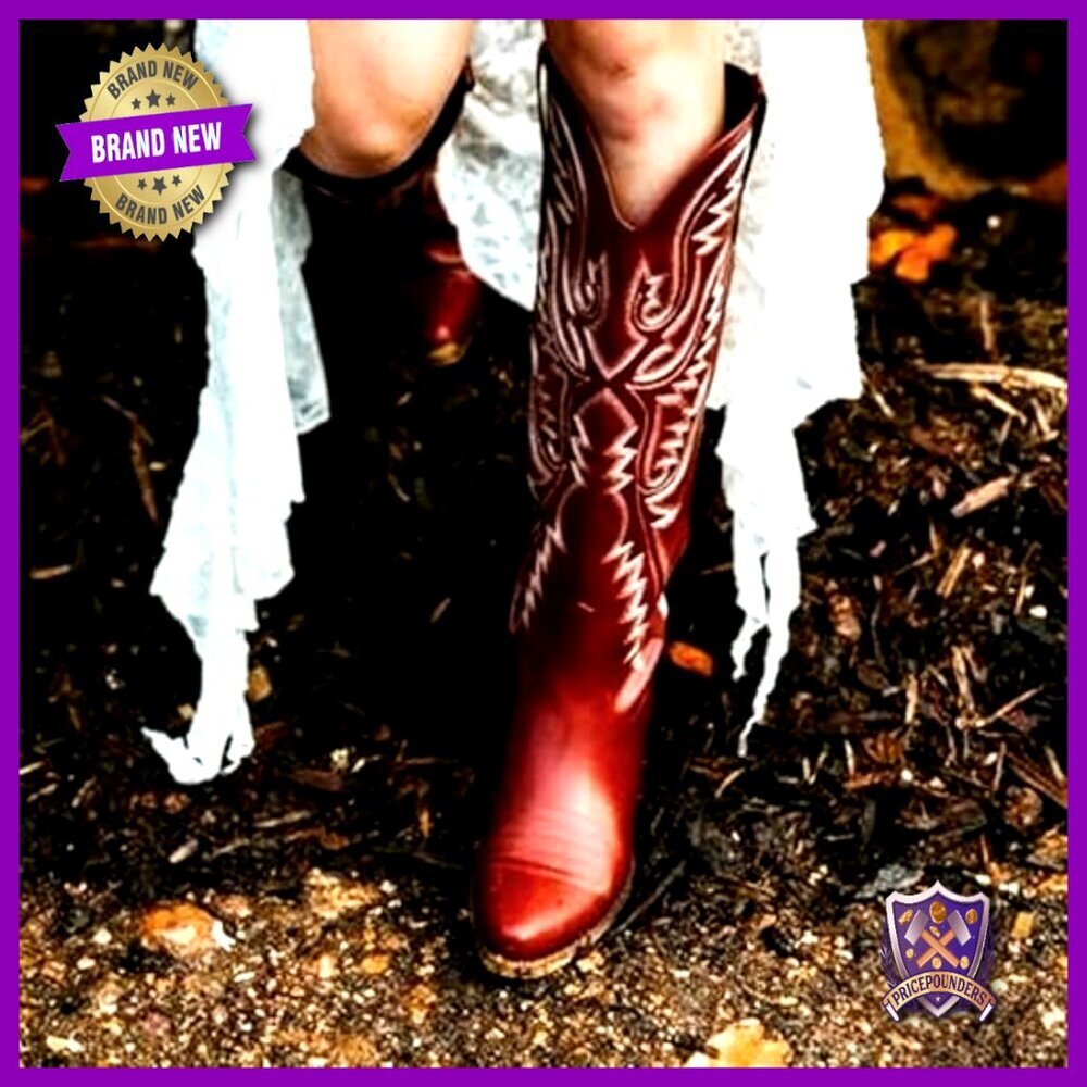 Knee High Cowboy Boots Adjustable Lace Up Embroidered Chunky Heel Western Boots - Picture 2 of 7